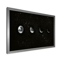 Designart 'Cerul Nopții Cu Fazele Lunii' Modern Framed Art Print