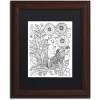 Marcă comercială Fine Art Squirrel 1 Canvas Art de KCDoodleArt negru mat, cadru din lemn