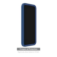 onn. Carcasă robustă pentru telefon cu toc pentru iPhone Plus-Albastru