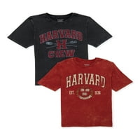 Tricou Grafic Pentru Băieți De La Universitatea Harvard, Pachet 2, Mărimi 4-18