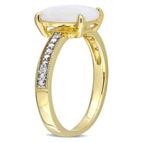 1-Carat T. G. W. Opal și diamant-Accent 10kt inel de Aur Galben