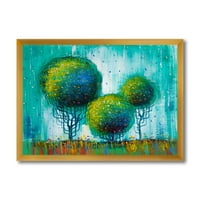 Designart 'copaci colorați de peisaj impresionist II' imprimare modernă de artă încadrată