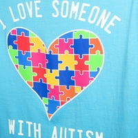 Autism Awareness Bărbați cu mânecă scurtă I Love Someone T-Shirt