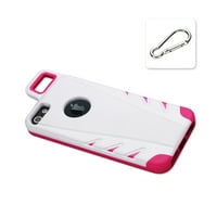 Iphone 5 5s SE Dropproof antrenament hibrid caz cu cârlig în alb roz