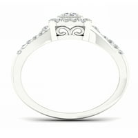 Imperial 1 3CT TDW diamant 10k Aur Alb Halo inel de logodna