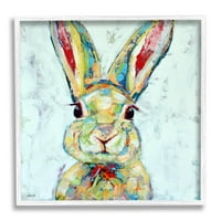Bunny Wildlife Portret Modern Animale Și Insecte Pictură Artă Încadrată Albă Imprimare Artă De Perete