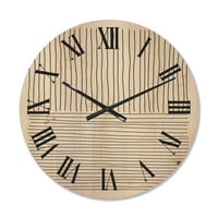 Designart 'linii geometrice minime verticale și orizontale III' ceas de perete Modern din lemn