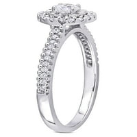 Carat T. W. diamant 10kt Aur Alb Halo inel de logodna