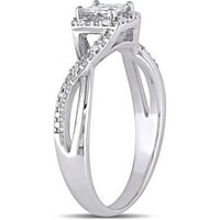 Miabella Carat T. W. inel de logodnă cu aur infinit din argint cu diamant tăiat rotund și tăiat rotund