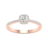 Imperial Ct TDW rotund diamant Halo inel de logodna din Aur Roz 10K